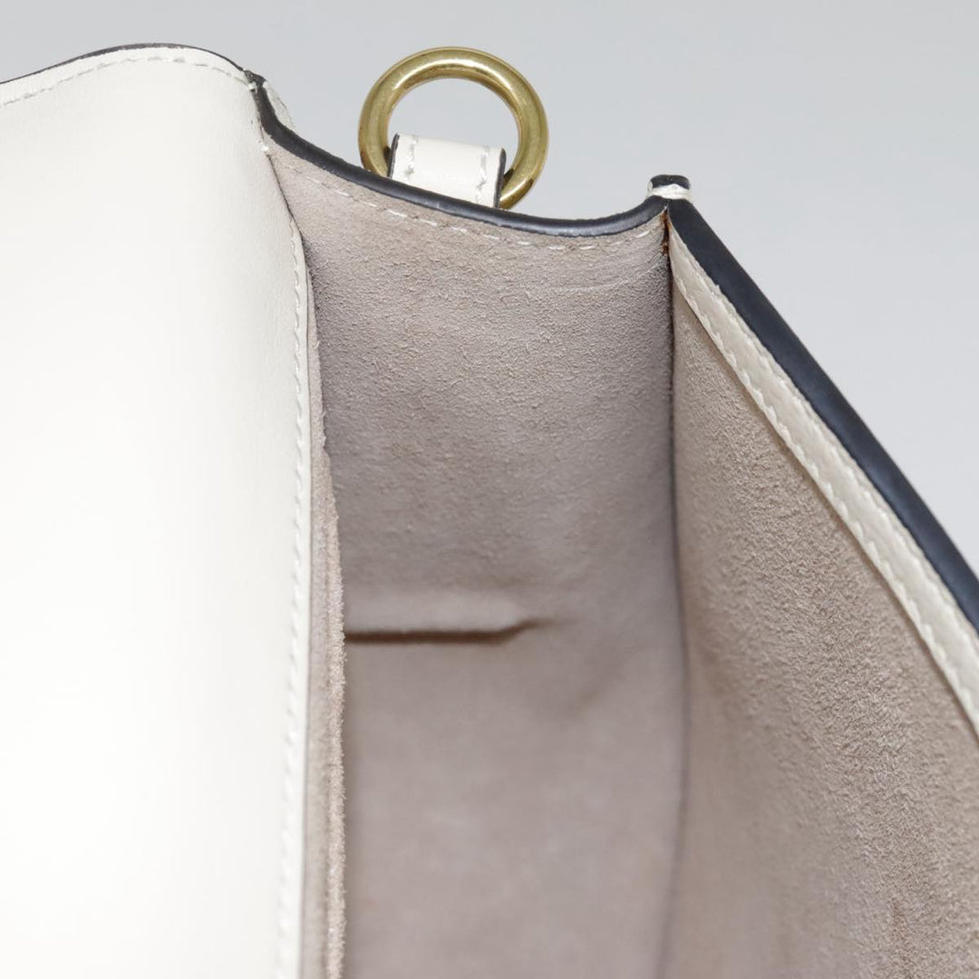 Chloe Nile Small Bracelet Hand Bag Leather 2way White Gold 91595