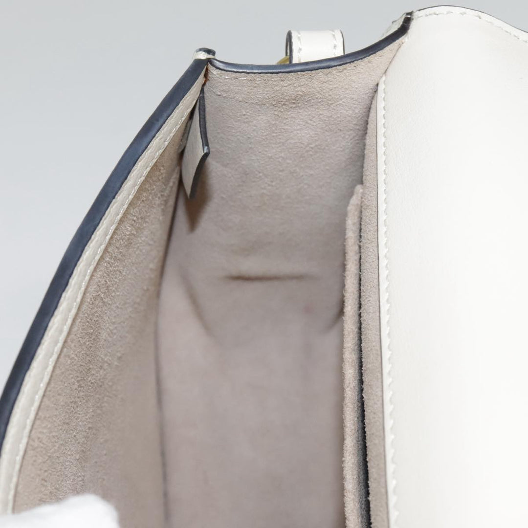 Chloe Nile Small Bracelet Hand Bag Leather 2way White Gold 91595