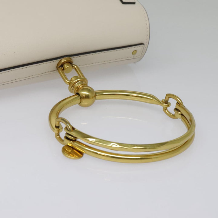 Chloe Nile Small Bracelet Hand Bag Leather 2way White Gold 91595