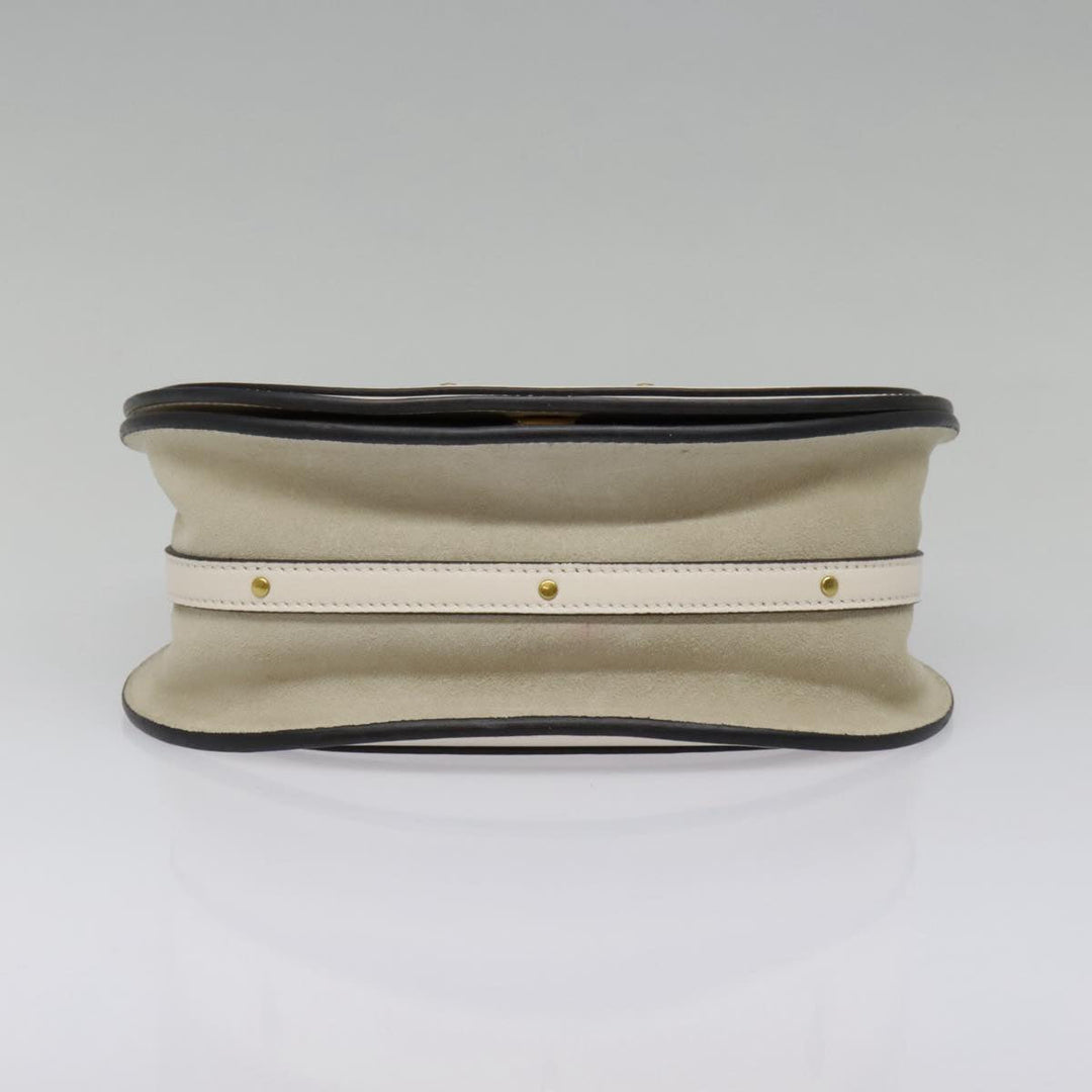 Chloe Nile Small Bracelet Hand Bag Leather 2way White Gold 91595