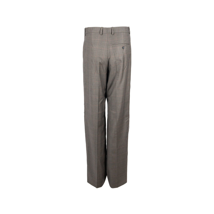 Top Quality Balenciaga Size 44 Checked Single-Breasted Trousers Wool Dark Grey