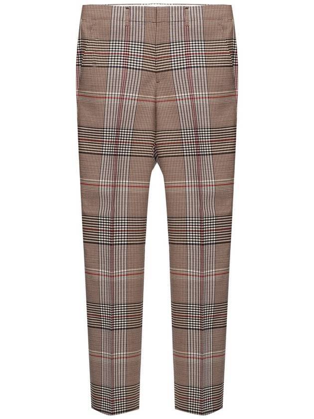 Burberry Tartan Check Tailored Straight Pants Beige