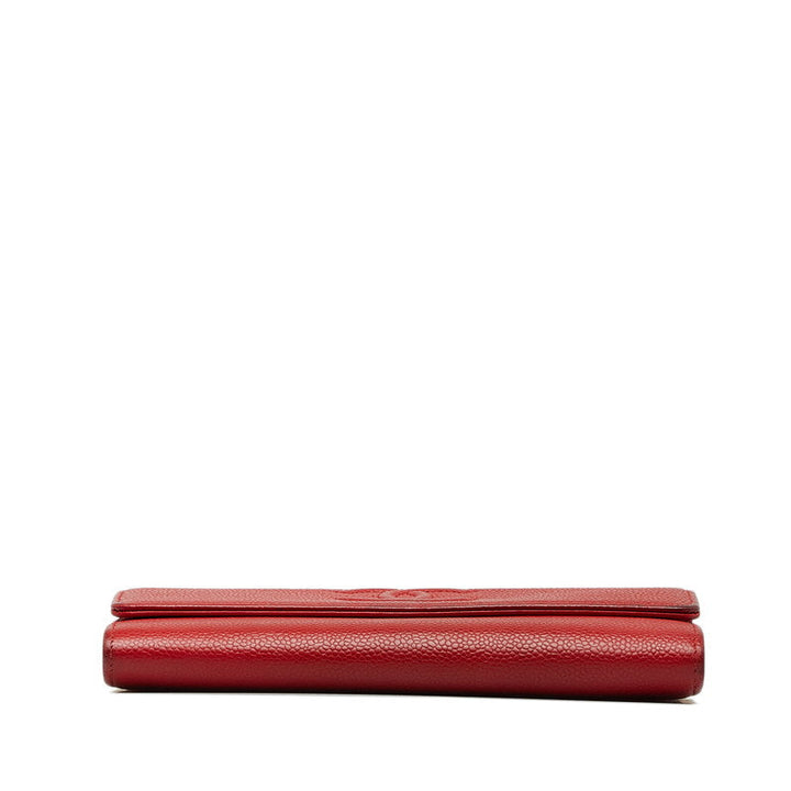 Top Quality Chanel Cocomark Long Wallet Red Caviar   Chanel