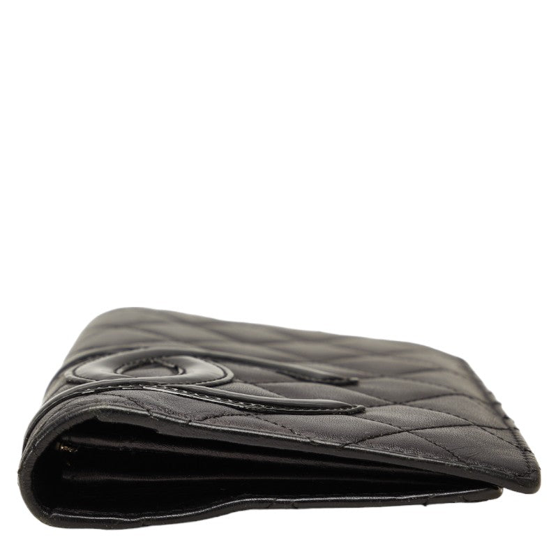 Top Quality Chanel Combon Line Cocomark Long Wallet Two Foldable Wallet Black Leather Lady Top Quality Chanel [Originals]