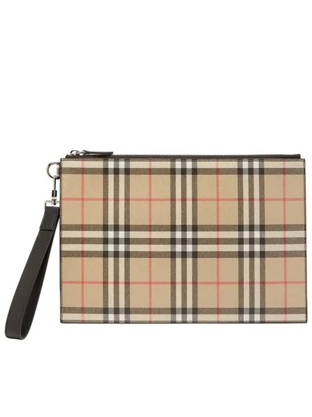 Burberry Vintage Check Clutch Bag Beige