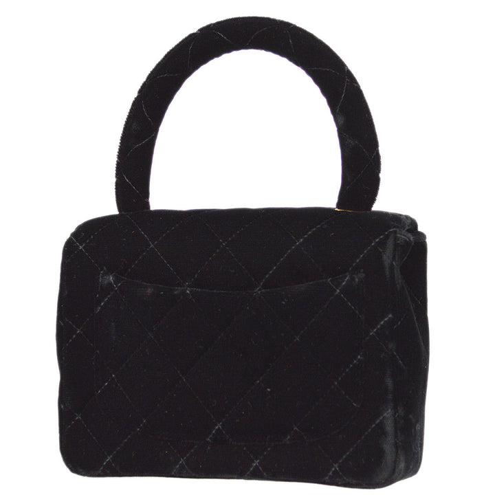 Top Quality Chanel 1994-1996 Black Velvet Classic Flap Micro Handbag