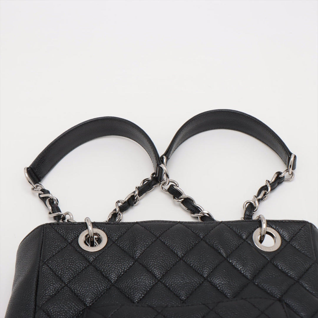 Top Quality Chanel PST Caviar S Tote Top Bag Black Silver Gold  15th