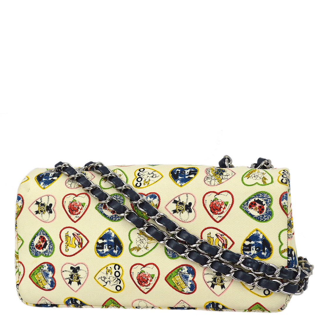 Top Quality Chanel * 2005-2006 Ivory Canvas Valentine Shoulder Bag