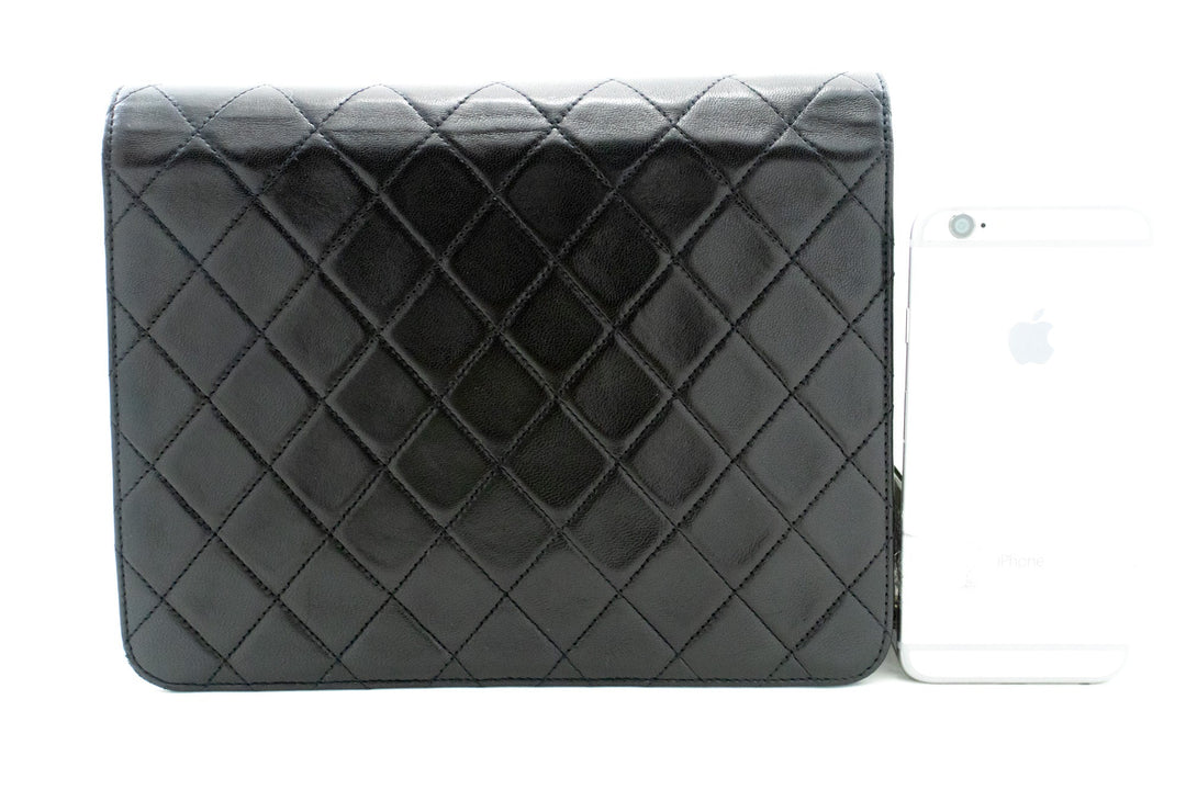 Chanel Small Chain Shoulder Bag Clutch Black Quilted New Lambskin