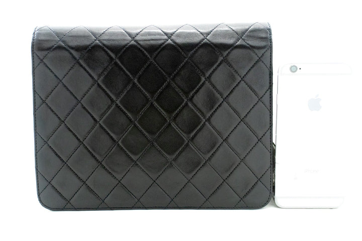 Chanel Small Chain Shoulder Bag Clutch Black Quilted New Lambskin