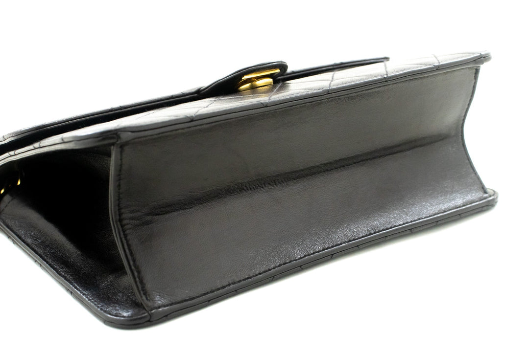 Chanel Small Chain Shoulder Bag Clutch Black Quilted New Lambskin