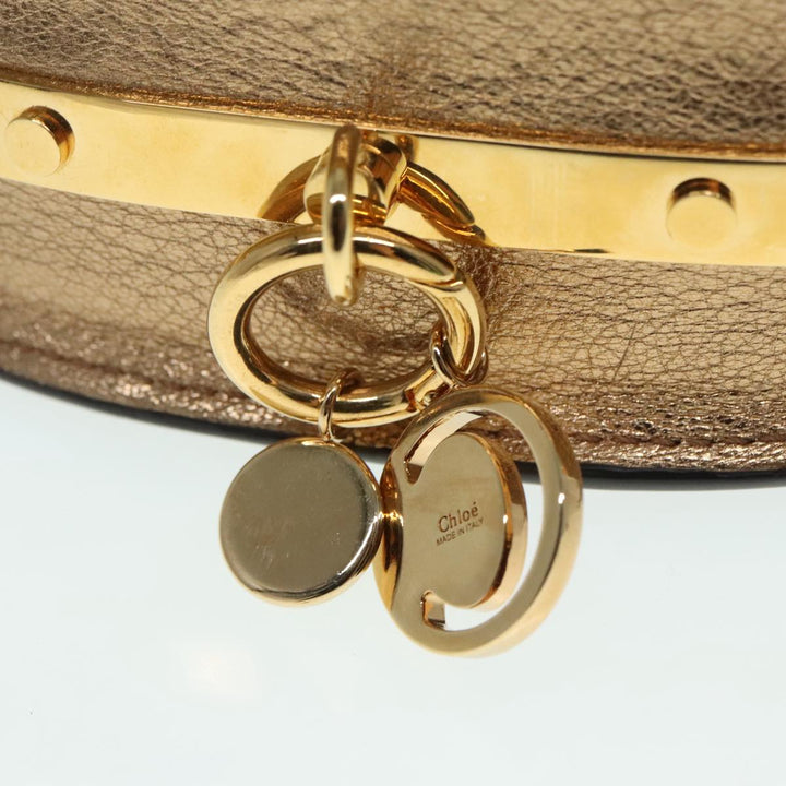 Chloe Nile Small Minodiaire Shoulder Bag Leather Gold 92103