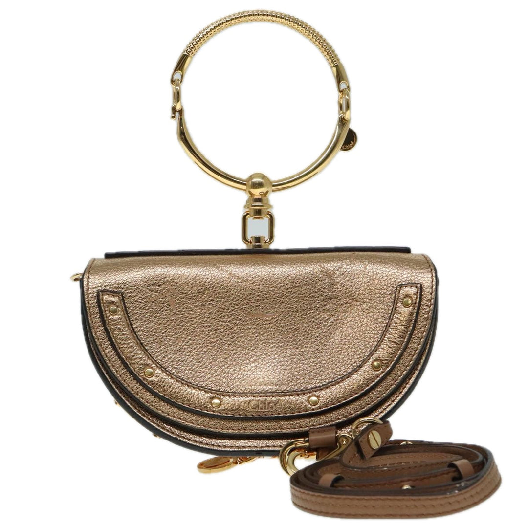 Chloe Nile Small Minodiaire Shoulder Bag Leather Gold 92103