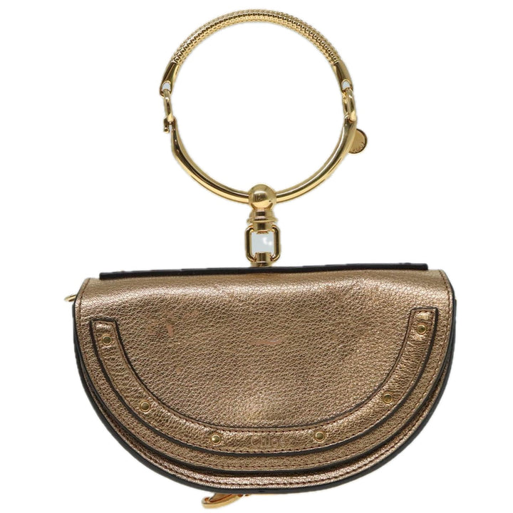 Chloe Nile Small Minodiaire Shoulder Bag Leather Gold 92103