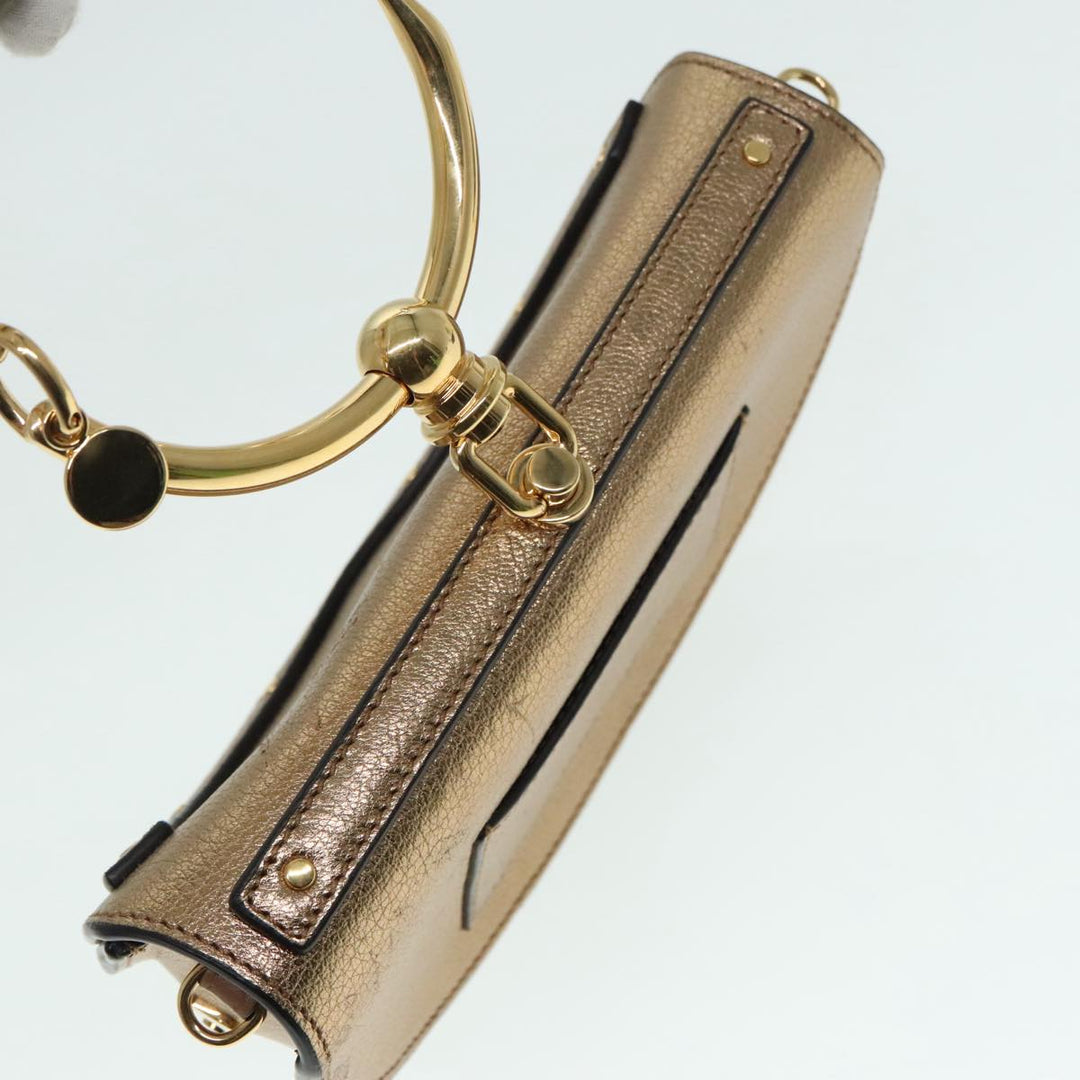 Chloe Nile Small Minodiaire Shoulder Bag Leather Gold 92103