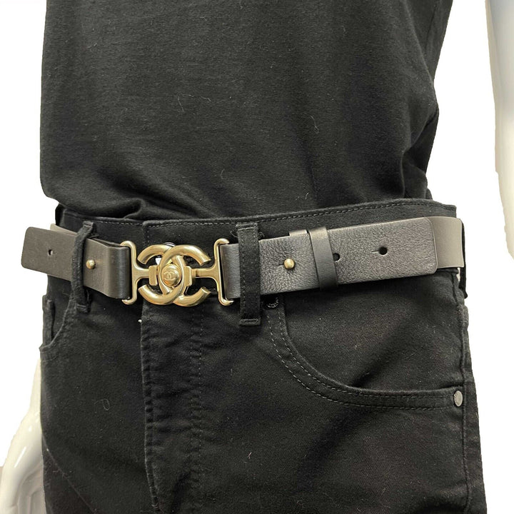 Chanel Belt CC Turnlock Circle Leather Belt Black 85/34 2015
