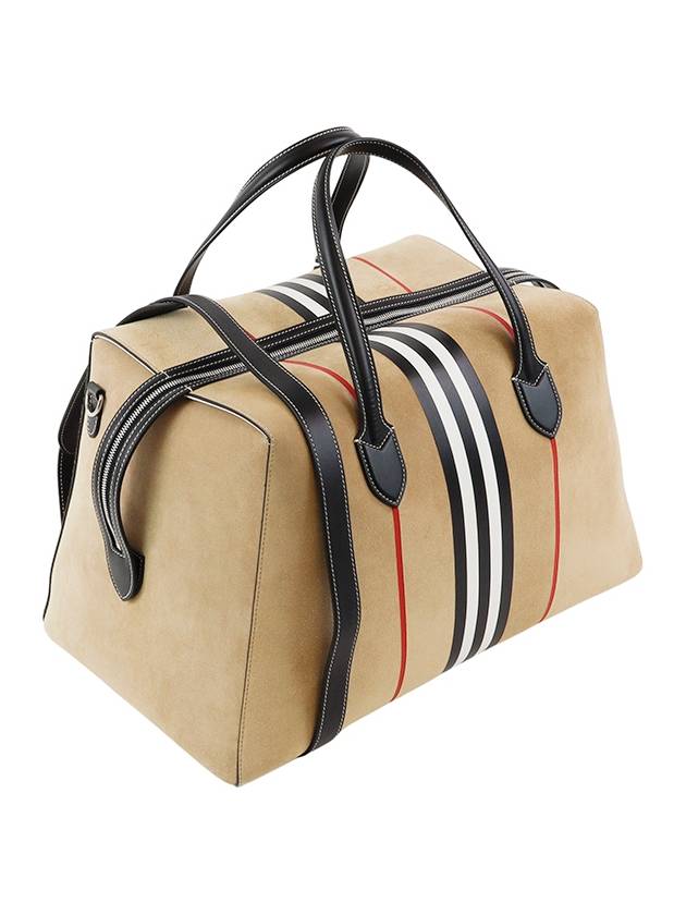 Burberry Striped Suede Tote Bag Beige