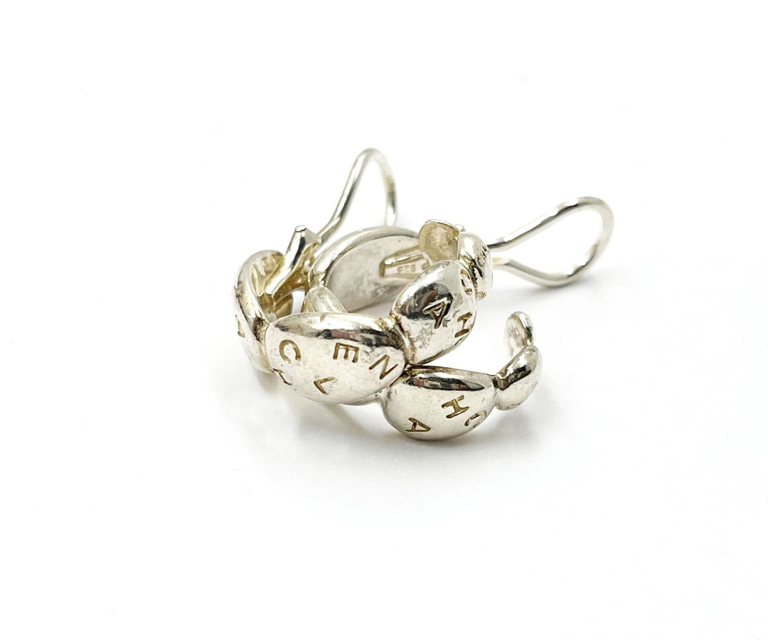 Chanel 925 Sterling Silver Letter Hoop Earrings