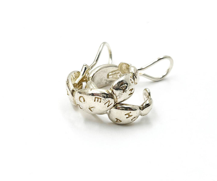 Chanel 925 Sterling Silver Letter Hoop Earrings