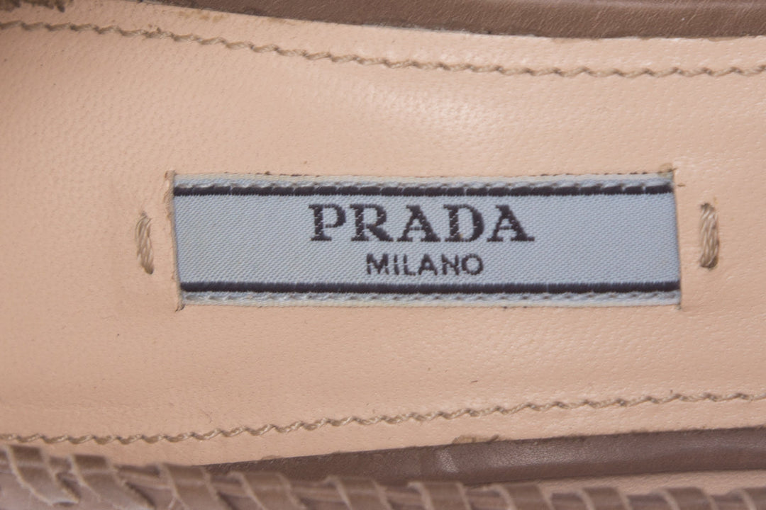 Prada Taupe Leather Pumps SZ 38