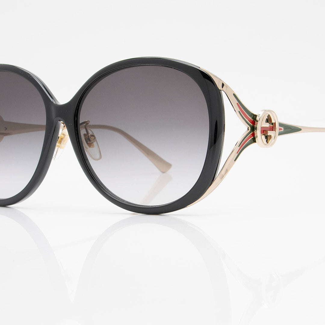 Gucci Interlocking G Web Oversized Oval Sunglasses