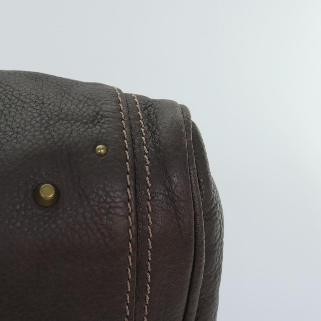 Chloe Paddington Shoulder Bag Leather Brown Gold Silver 92665