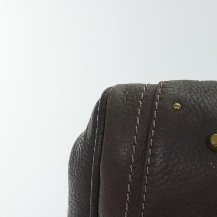 Chloe Paddington Shoulder Bag Leather Brown Gold Silver 92665