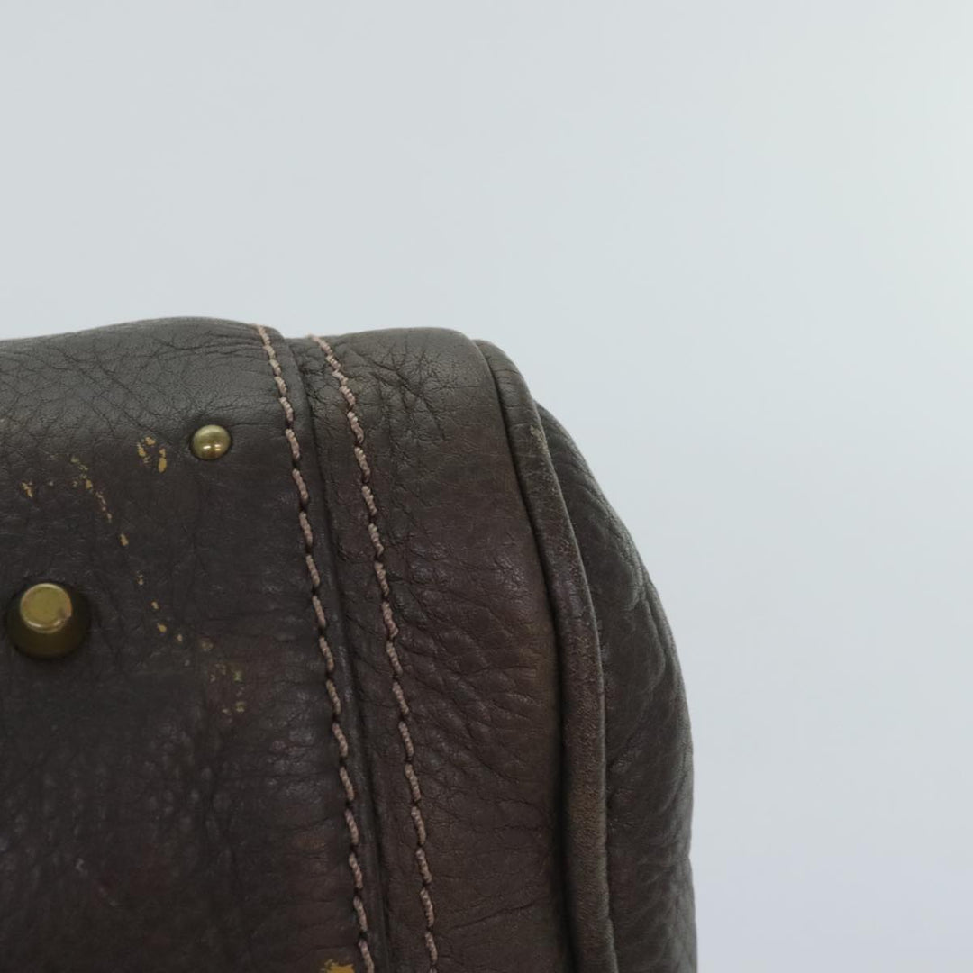 Chloe Paddington Shoulder Bag Leather Brown Gold Silver 92665