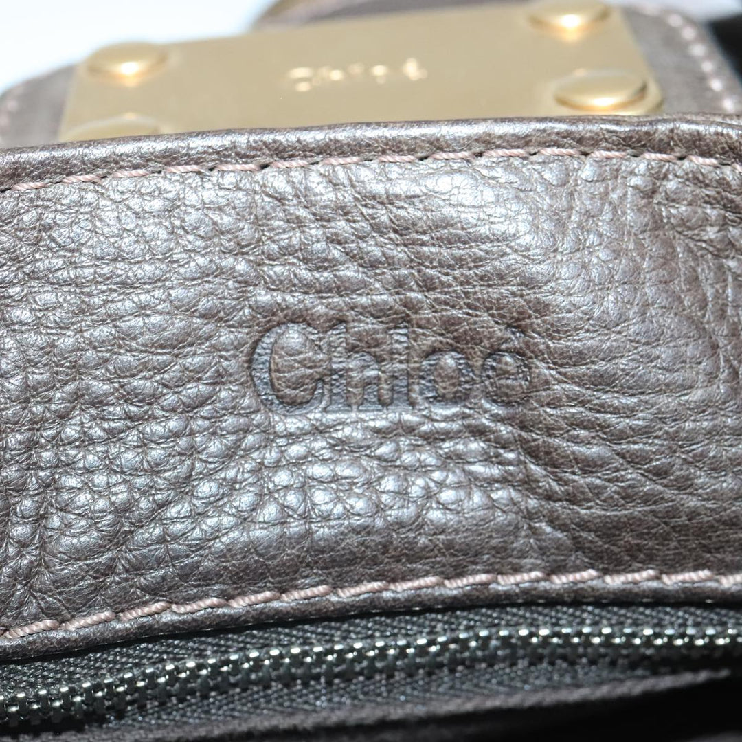 Chloe Paddington Shoulder Bag Leather Brown Gold Silver 92665