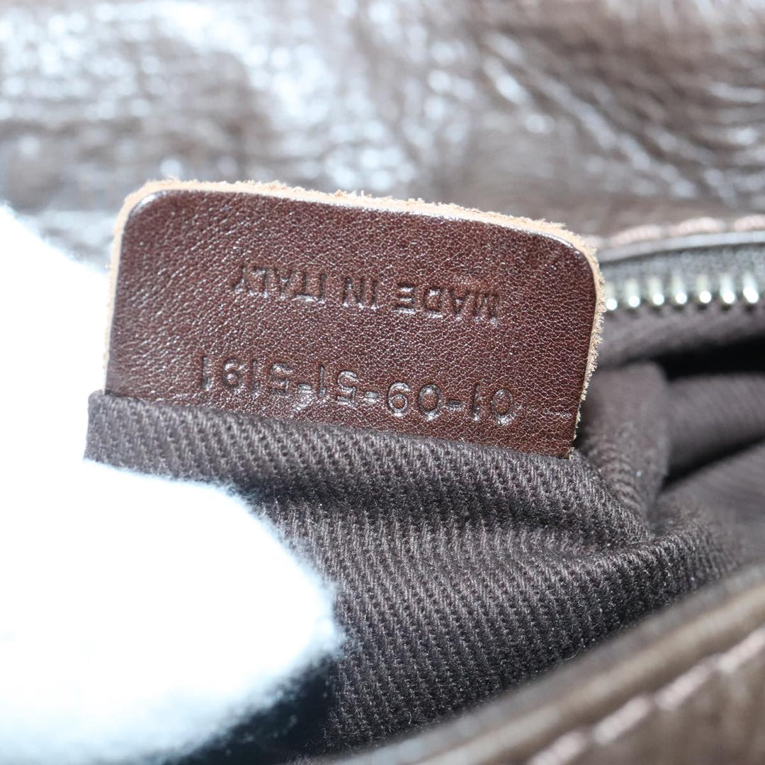 Chloe Paddington Shoulder Bag Leather Brown Gold Silver 92665