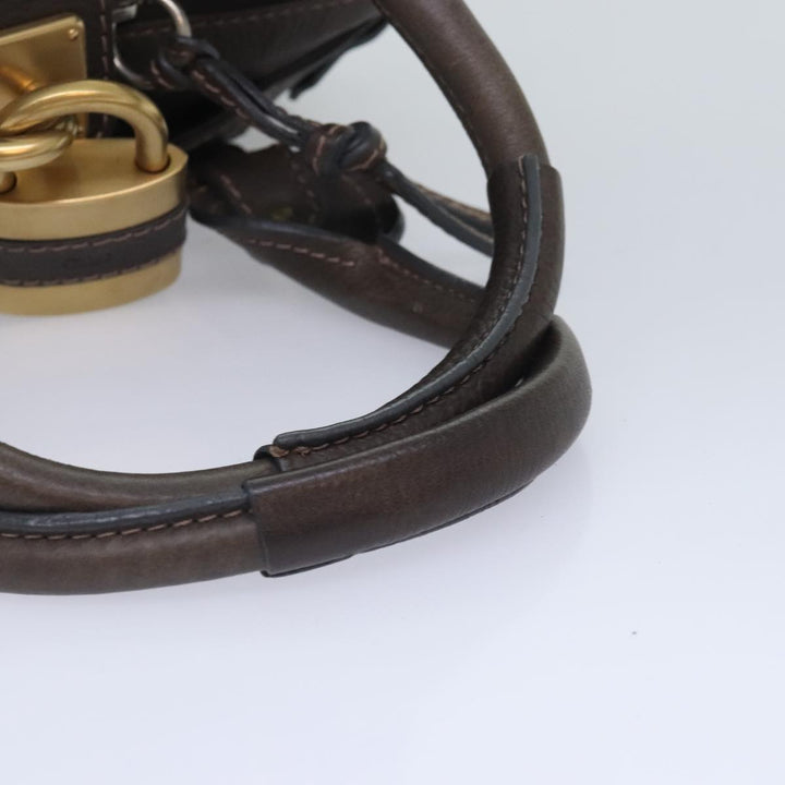Chloe Paddington Shoulder Bag Leather Brown Gold Silver 92665