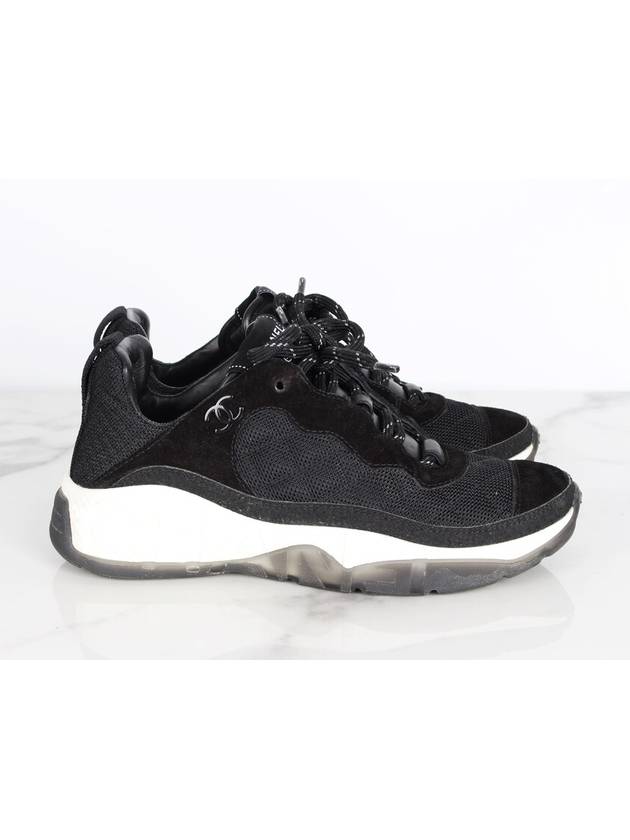 New mixed fiber quilting sneakers 36 5 235 Chanel