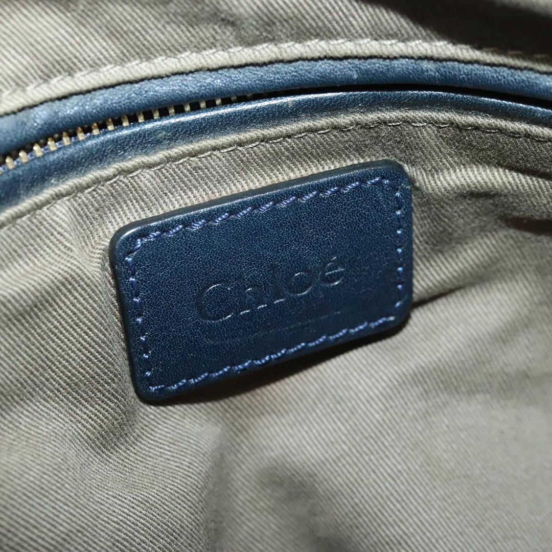 Chloe Mercy Shoulder Bag Denim Navy Gold 92676