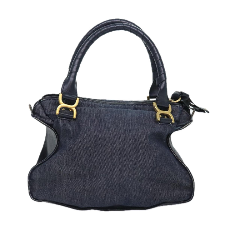 Chloe Mercy Shoulder Bag Denim Navy Gold 92676