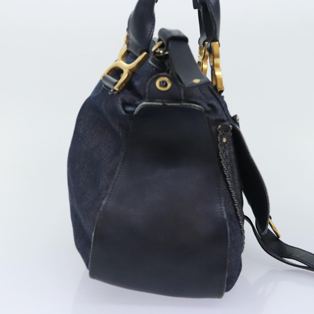 Chloe Mercy Shoulder Bag Denim Navy Gold 92676
