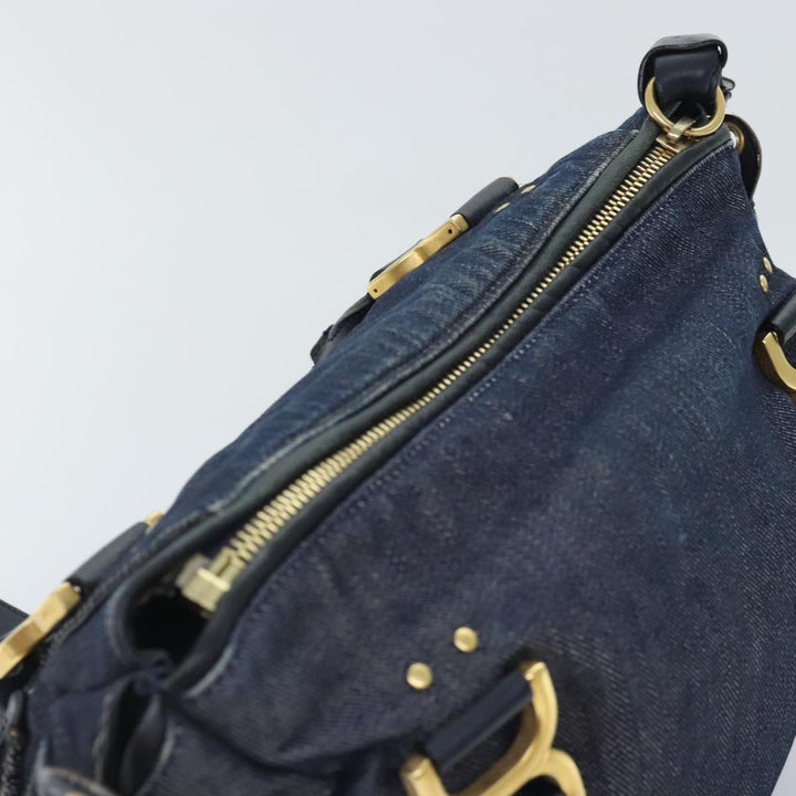 Chloe Mercy Shoulder Bag Denim Navy Gold 92676