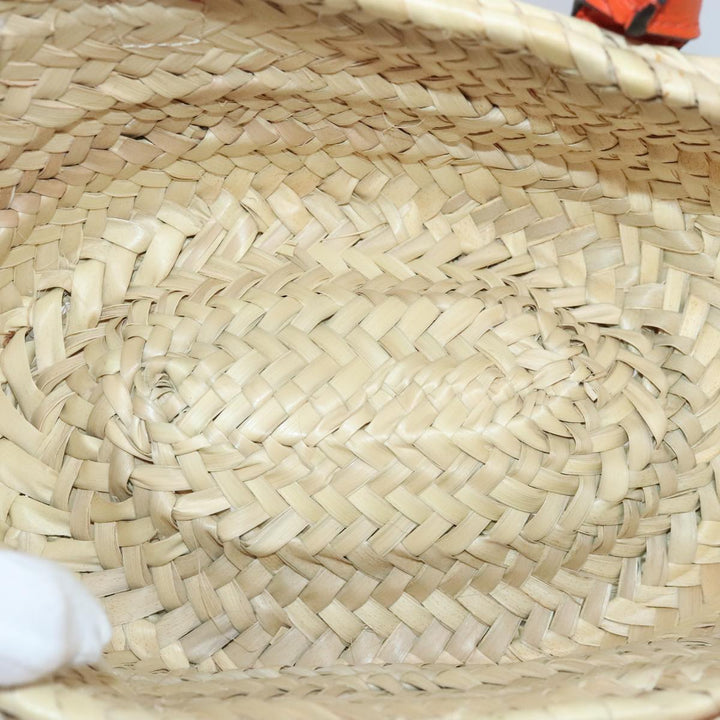 Chloe Mercy Hand Bag Raffia Beige Orange 92681