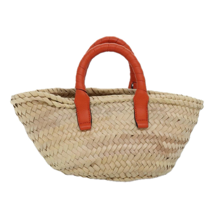 Chloe Mercy Hand Bag Raffia Beige Orange 92681