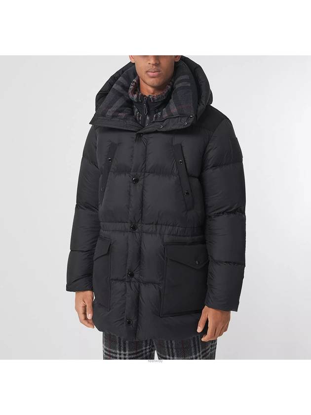 Burberry Logo Applique Nylon Puffer Coat Black