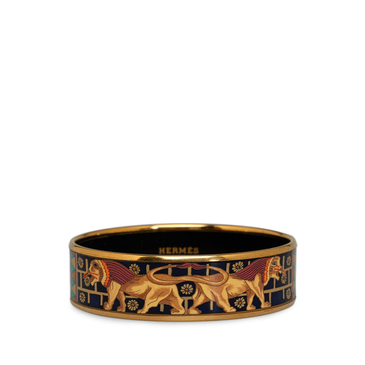 Top quality Hermes Babylon Lions Wide Enamel Bangle Costume Bracelet