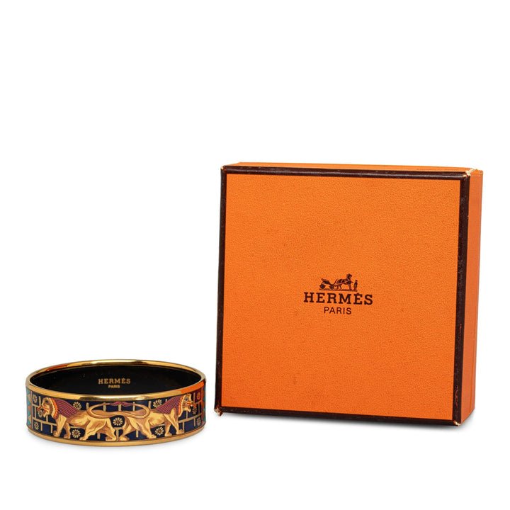 Top quality Hermes Babylon Lions Wide Enamel Bangle Costume Bracelet