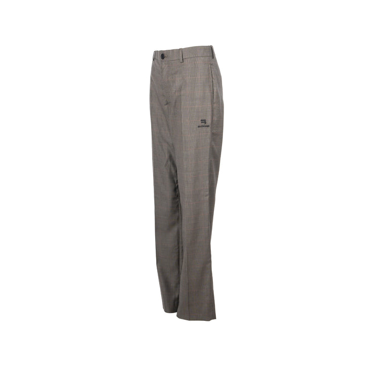 Top Quality Balenciaga Size 44 Checked Single-Breasted Trousers Wool Dark Grey