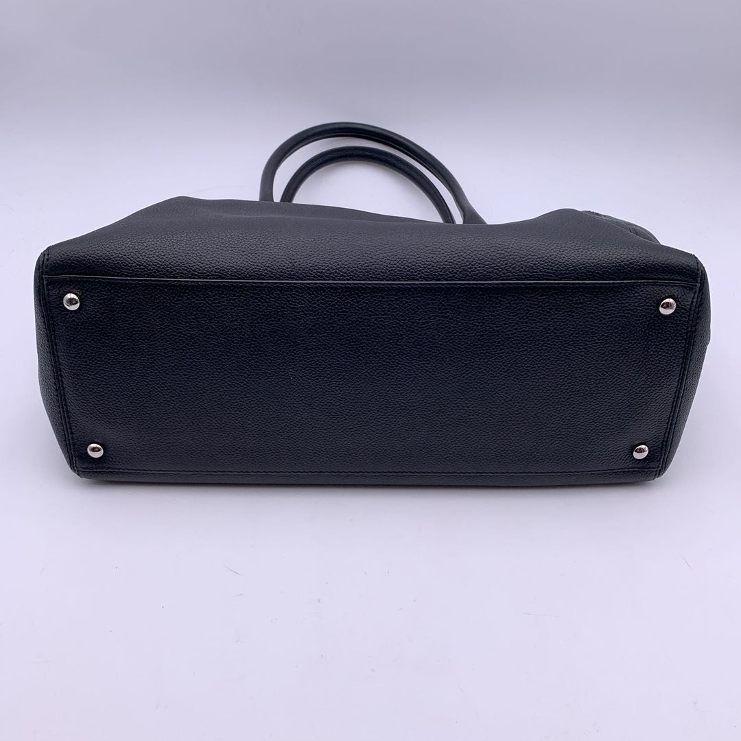 Chanel Black Pebbled Leather Executive Tote Bag Handbag 2000S