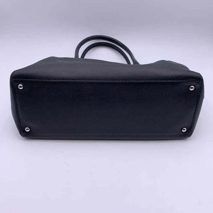 Chanel Black Pebbled Leather Executive Tote Bag Handbag 2000S