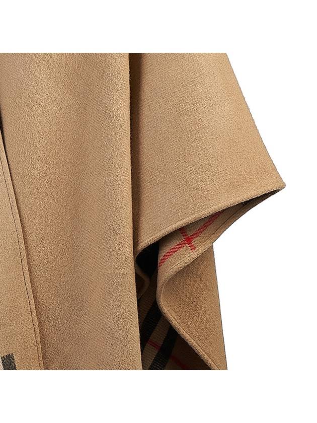 Burberry Reversible Check Wool Cashmere Cape Beige