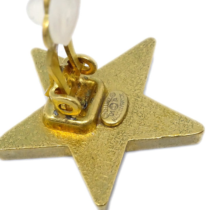 Top Quality Chanel Star Earrings Clip-On White 01P
