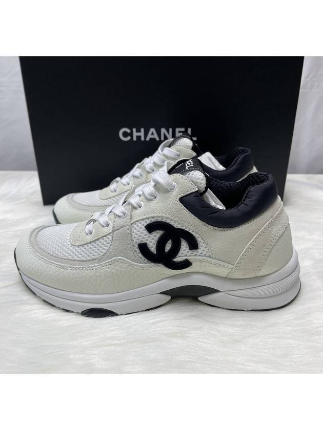 CC Logo Suede Tennis Low Top Sneakers Black Chanel