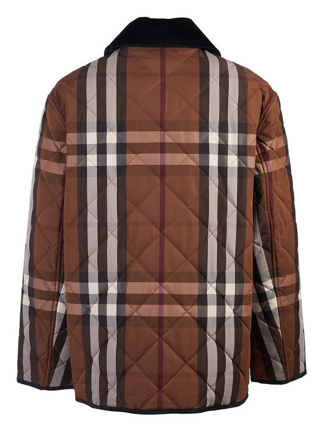 Burberry WoMen's Check Diamond Quilted Jacket Brown