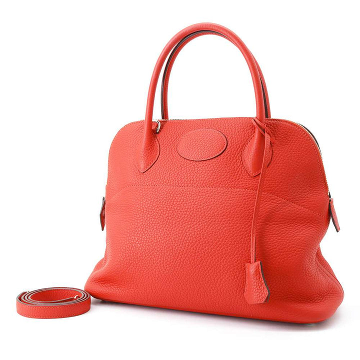 HERMES Bolide Rouge Pivoine Taurillon Clemence Size 31