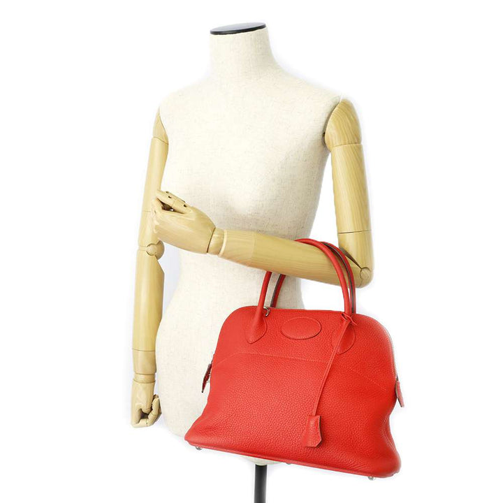 HERMES Bolide Rouge Pivoine Taurillon Clemence Size 31